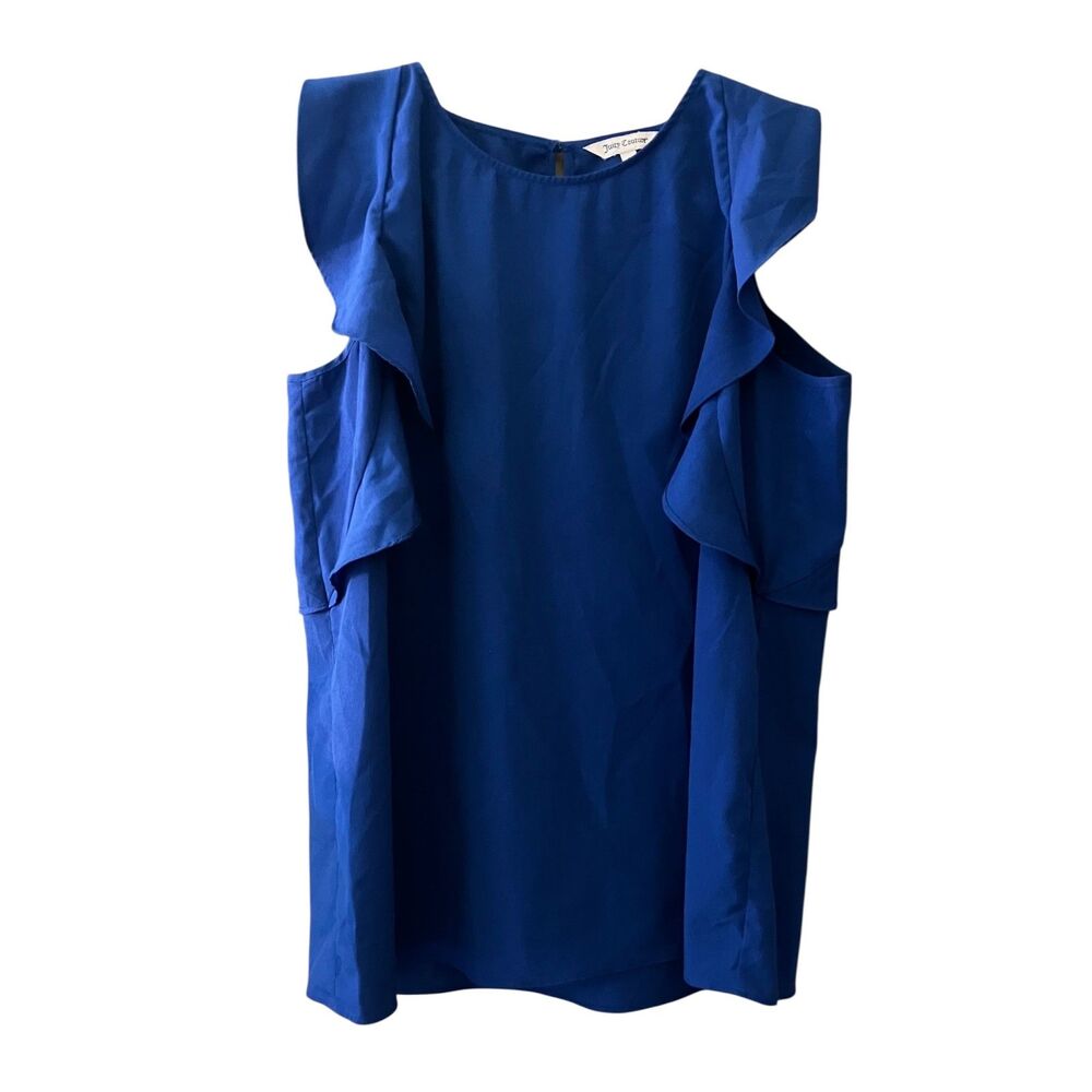 Juicy Couture ruffle flutter shoulder sleeveless blouse top